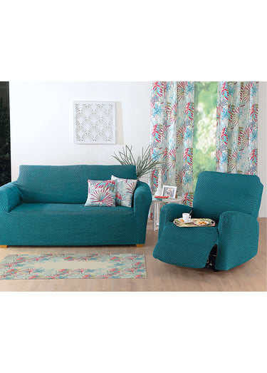 Housse bi-extensible pour fauteuil relax Vert Emeraude