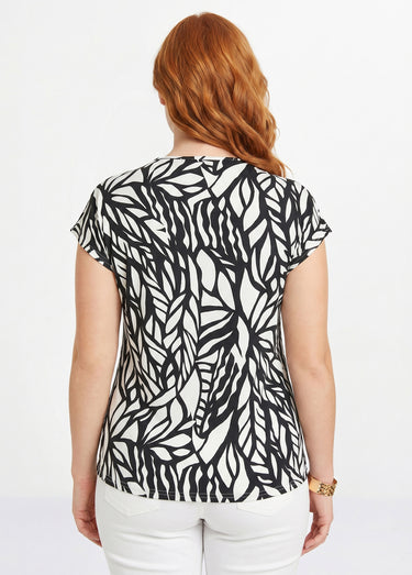 T-shirt court motif graphique Noir / Blanc