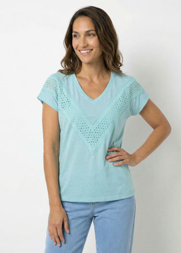 T-shirt dentelle coton manches kimono Opaline