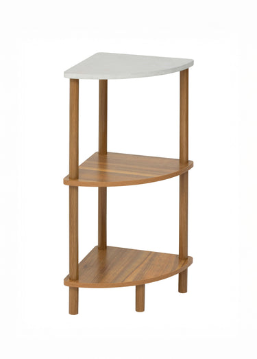Etagère d'angle sur pieds, 3 niveaux Naturel