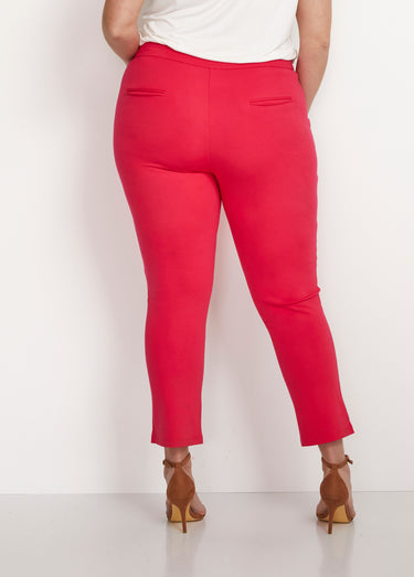 Pantalon droit 7/8ème maille milano Rose