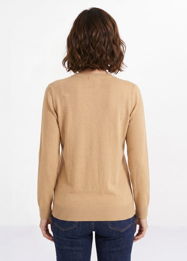 Pull doux col V manches longues Camel