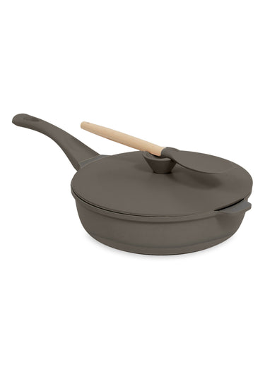 Sauteuse alu + panier vapeur + couvercle + cuillère Gris