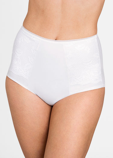 Gaine-culotte taille haute dentelle, LOVELY LACE Blanc