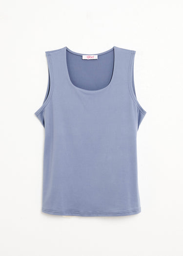 Débardeur col danseuse larges bretelles Indigo