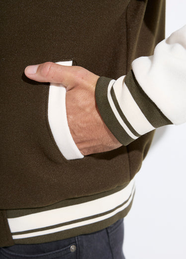 Veste matelassée à pressions façon teddy Kaki