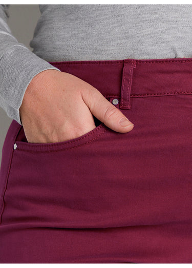 Pantalon droit 5 poches coton stretch Bordeaux