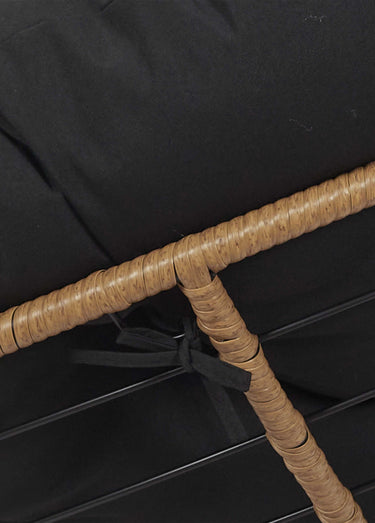 Fauteuil rembourré rotatif rotin, foncé Noir