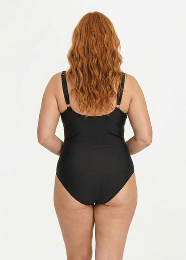 Maillot de bain 1 pièce motif aztèque Noir
