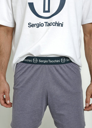 Pyjama manches courtes avec short Blanc/Gris