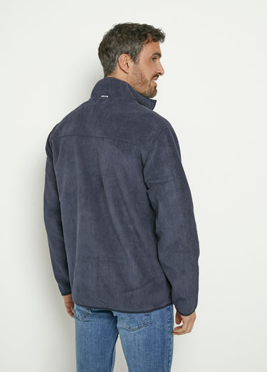 Veste chaude en velours col montant Marine