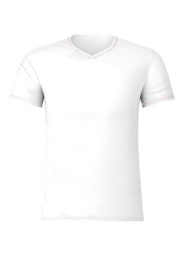T-shirt col V manches courtes Blanc