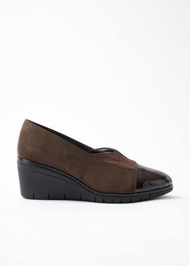 Chaussure de ville compensée largeur confort Marron