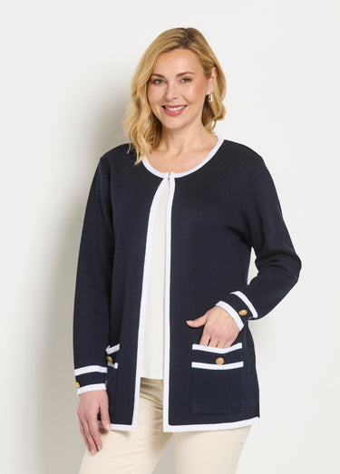 Gilet long bord à bord Marine