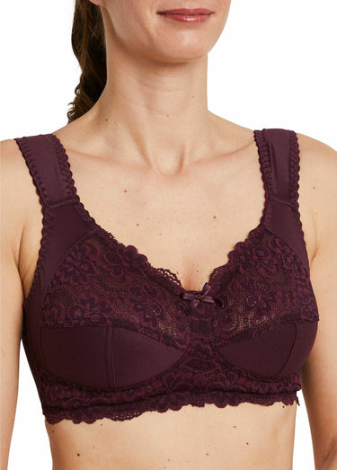 Soutien-gorge sans armatures dentelle Prune