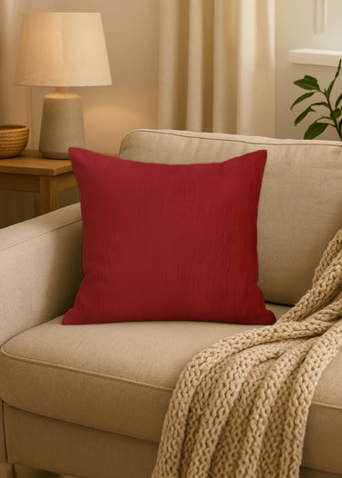 Housse de coussin unie entretien facile Rouge