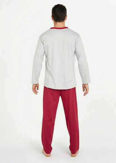 Pyjama coton bicolore Bordeaux
