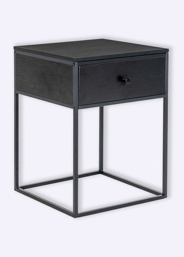 Table de chevet minimaliste, 1 tiroir Noir