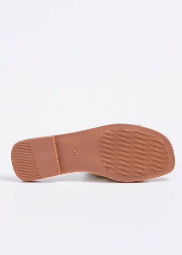 Mules plates chic avec jeu de brides Dore