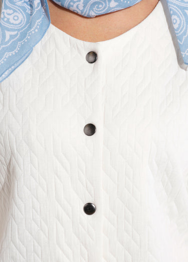 Blouson pressionné effet matelassé Ecru
