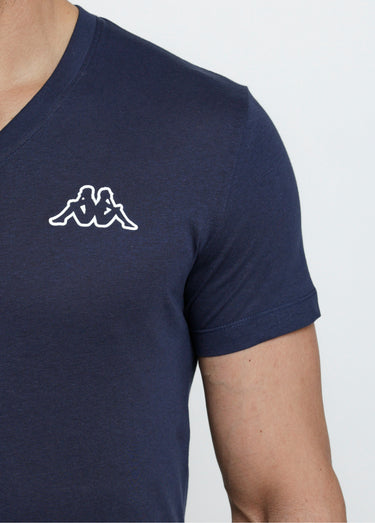 T-shirt col V manches courtes foncés Bleu Marine