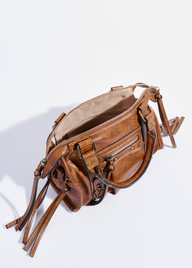 Sac à main métal vieilli multi liens Camel