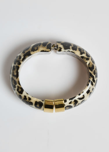 Jonc ouvrant en résine et acier inox Leopard