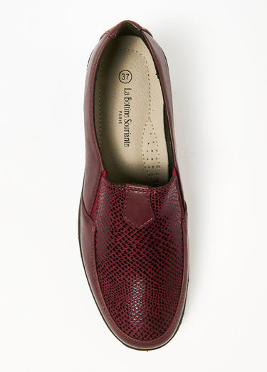 Derbies style loafers semelle compensée Bordeaux