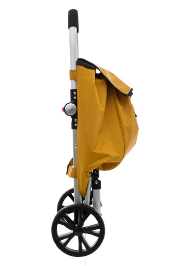 Chariot de courses compact en tissu Moutarde