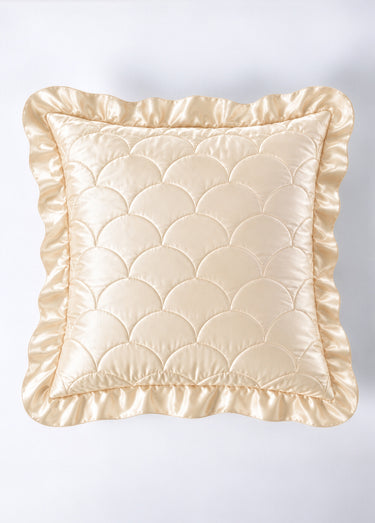 Couvre-lit satin uni matelassé Ecru