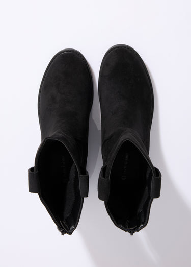 Bottines plates en suédine Noir