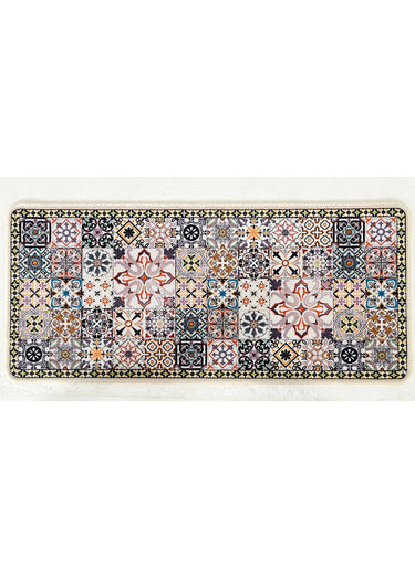 Tapis de cuisine imprimé, antidérapant Carreaux Beige