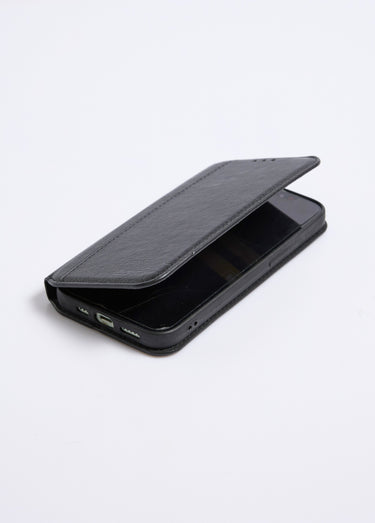 Étui aspect cuir pour iPhone 13 Noir
