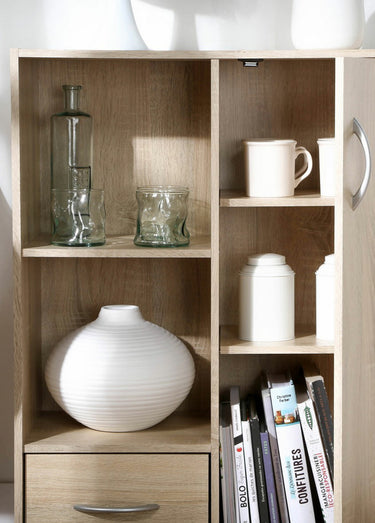 Etagère 2 niches + 1 porte + 1 tiroir 2M Marron Clair