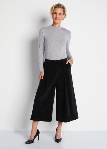 Jupe-culotte longue velours milleraies Noir
