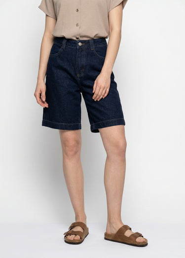 Bermuda femme en denim, coupe trapèze Brut