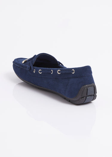 Mocassins en suédine avec œillets métal Bleu
