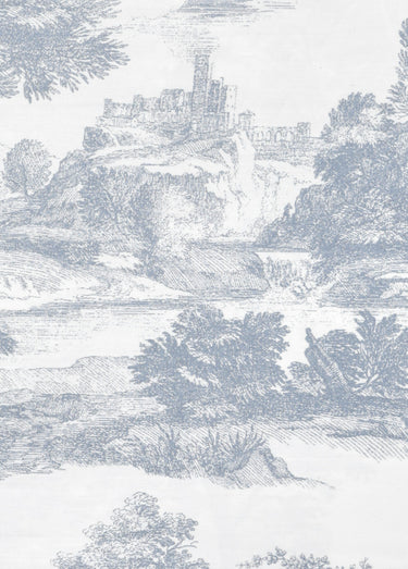 Parure de lit 3 pièces percale avec housse de couette, cyprès Bleu