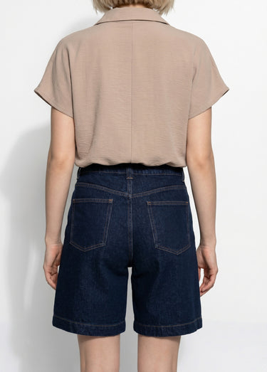 Bermuda femme en denim, coupe trapèze Brut