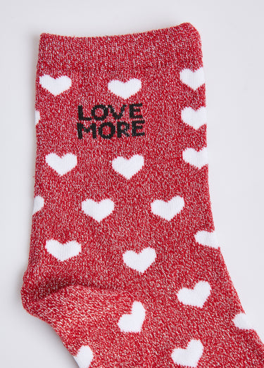 Chaussettes pailletées à message Rouge