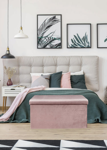 Banc coffre en velours cotelé GIULIA Rose