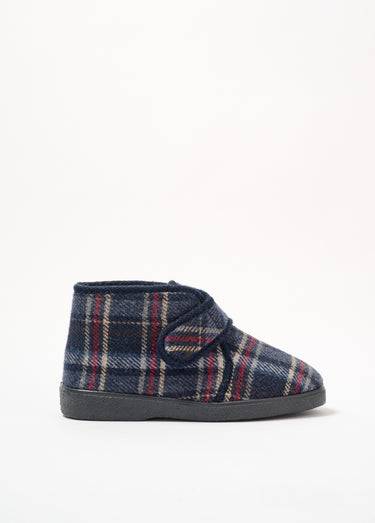 Chaussons montants grande largeur fourrés mixtes Marine