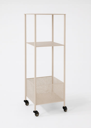 Etagère métal 3 niveaux sur roulettes Sable