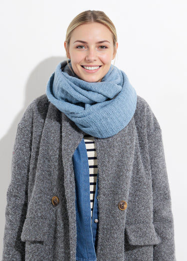 Tour de cou snood en maille mousseuse Bleu