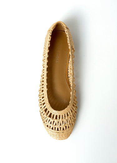 Ballerines plates ajourées aspect naturel Beige