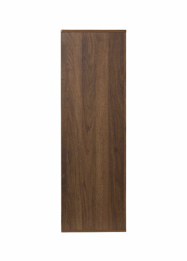Meuble 6 cases en bois foncé rainuré Marron