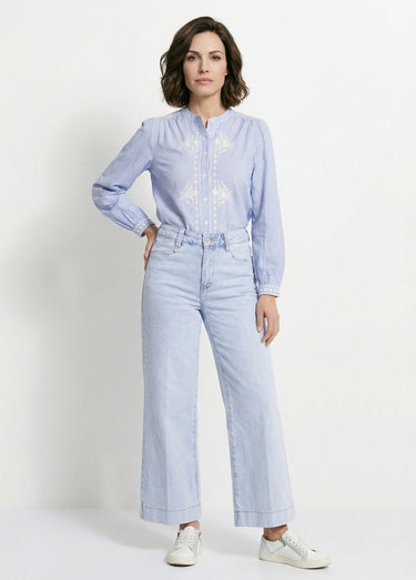 Jean large 5 poches, spécial PETITE Bleu Clair