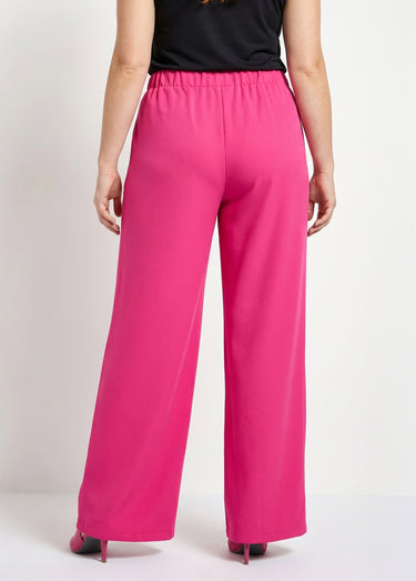 Pantalon effet pont taille élastiquée Fuchsia