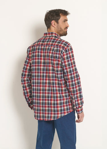 Chemise à carreaux flanelle chaude, foncé Carreaux Rouge/Noir