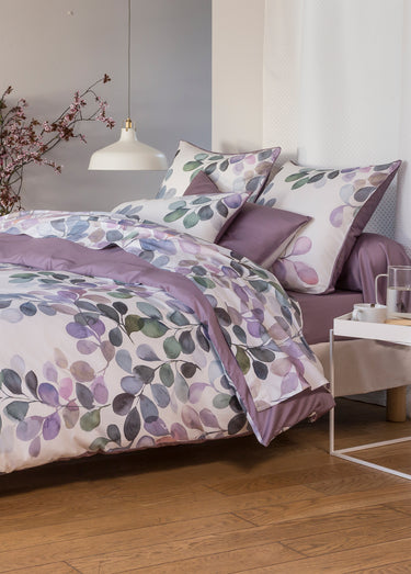 Drap housse satin de coton uni, Eclose Violet Parme
